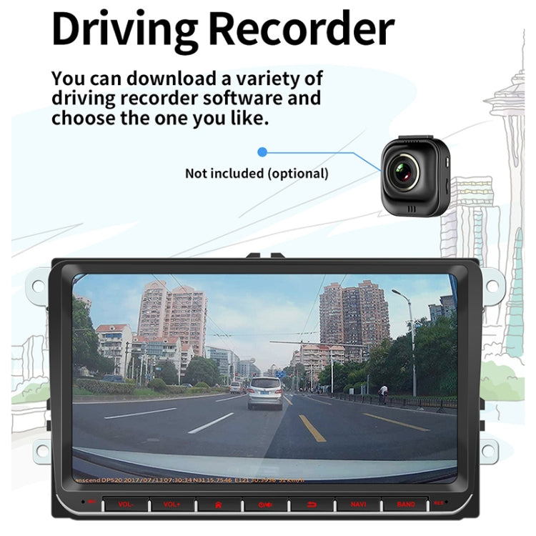 9093 Car HD 9 inch Radio Receiver MP5 Player for Volkswagen, Support FM & Bluetooth & TF Card & GPS & WiFi 1GB+16GB