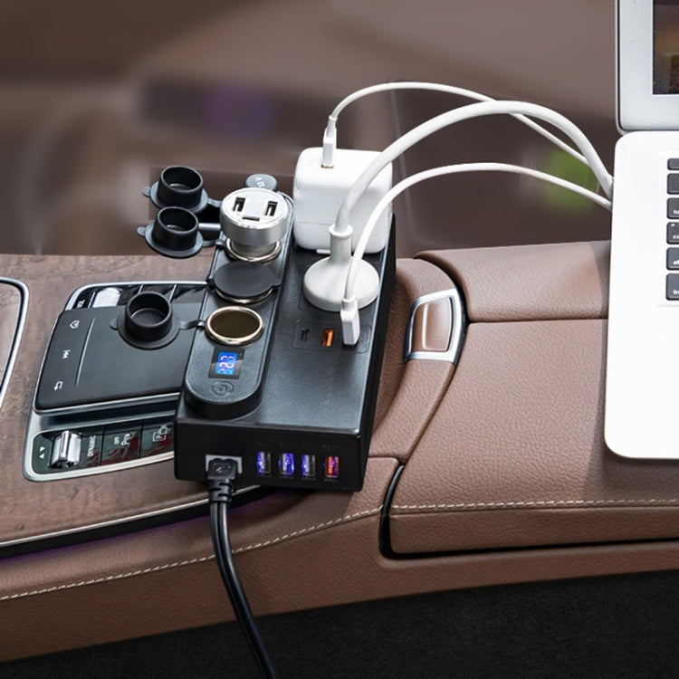 200W DC 12V/24V to AC 220V Car Multi-functional 7388 Sine Wave Power Inverter 6 USB Ports QC3.0 Fast Charger Adapter