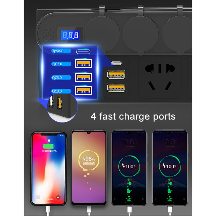 200W DC 12V/24V to AC 220V Car Multi-functional 7388 Sine Wave Power Inverter 6 USB Ports QC3.0 Fast Charger Adapter