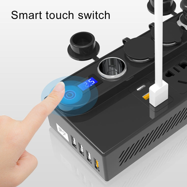 200W DC 12V/24V to AC 220V Car Multi-functional 7388 Sine Wave Power Inverter 6 USB Ports QC3.0 Fast Charger Adapter