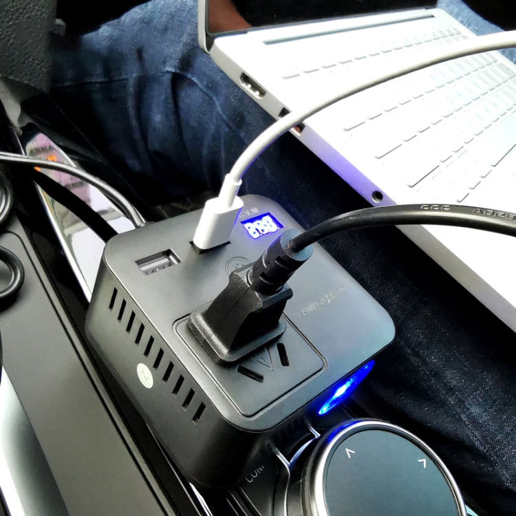 150W DC 12V-24V to AC 220V Car Multi-functional Correction Wave Power Inverter 2 USB Ports Charger Adapter