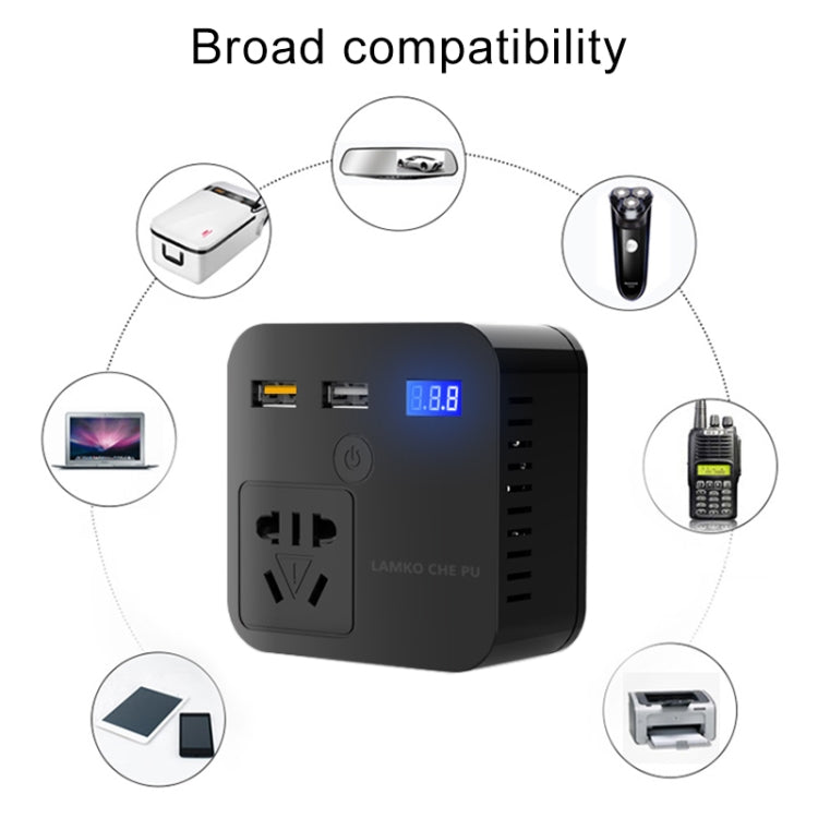 150W DC 12V-24V to AC 220V Car Multi-functional Sine Wave Power Inverter 2 USB Ports Charger Adapter