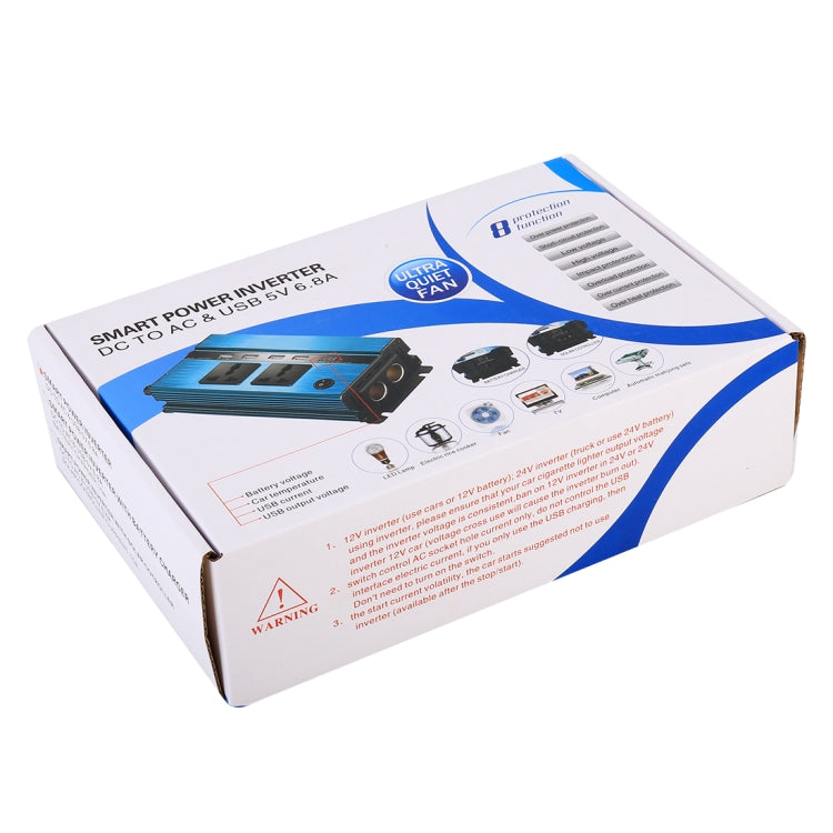 500W DC 12V to AC 220V Car Multi-functional 4588 Smart Power Inverter
