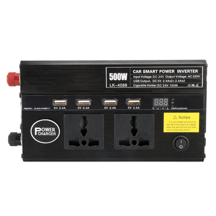 500W DC 24V to AC 220V Car Multi-functional 4588 Smart Power Inverter