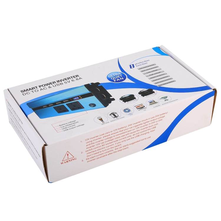 650W DC 24V to AC 220V Car Multi-functional 4988 Smart Power Inverter
