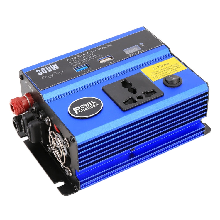 300W DC 12V to AC 220V Car Multi-functional Pure Sine Wave Power Inverter, Random Color Delivery