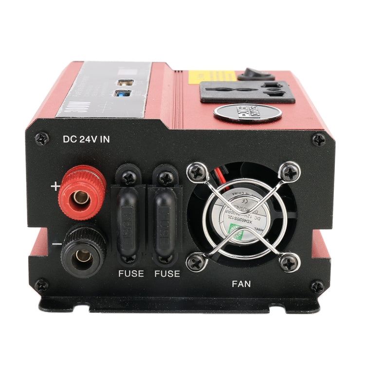 300W DC 24V to AC 220V Car Multi-functional Pure Sine Wave Power Inverter, Random Color Delivery