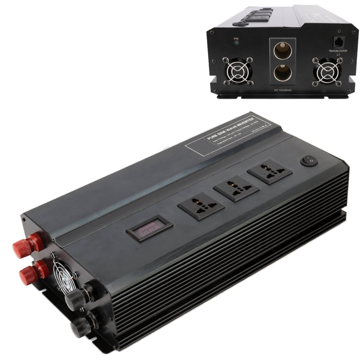 2000W DC 24V to AC 220V Car Multi-functional Pure Sine Wave Power Inverter, Random Color Delivery