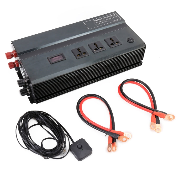 2000W DC 24V to AC 220V Car Multi-functional Pure Sine Wave Power Inverter, Random Color Delivery
