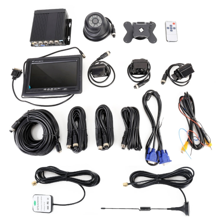 Truck 360 Degree Real-time Monitoring 4 CH SD Real-time Million Pixels SD Mobile DVR, Support SD Card / Link with Cellphone , with Monitor / GPS / Antenna