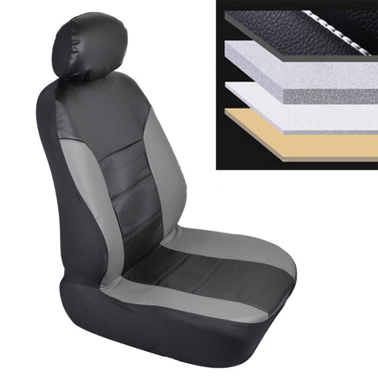 4 in 1 Universal PU Leather Four Seasons Anti-Slippery Cushion Mat Set for 2 Seat Car