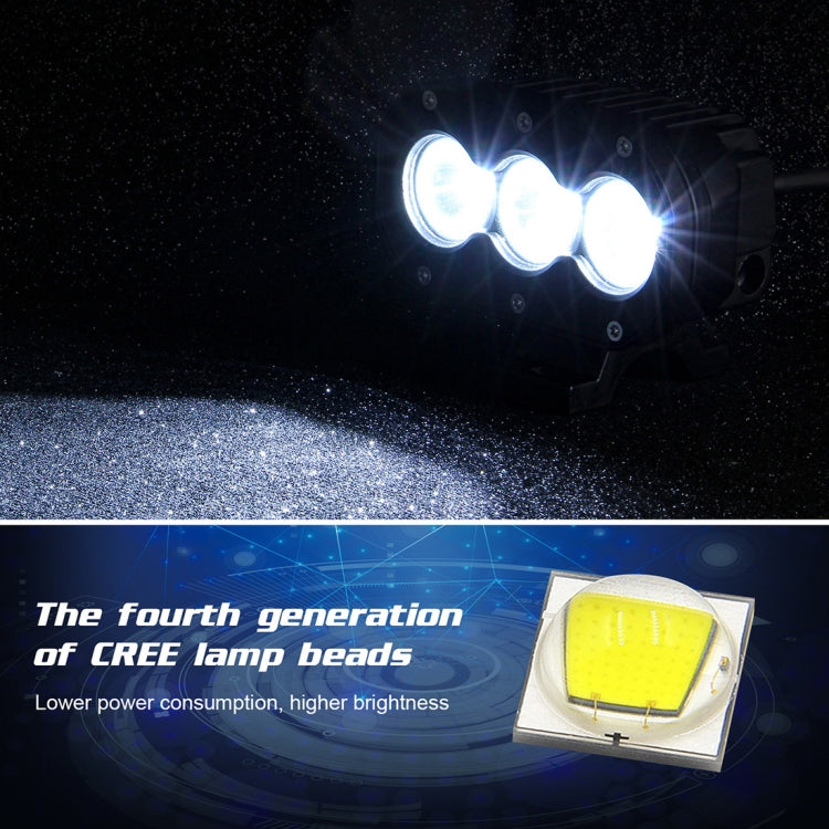 2 PCS 4 inch 25W 6000K 3000LM DC12-30V Motorcycles / Car / Ship LED Spotlight A Column Lights, Single Row 3LEDs