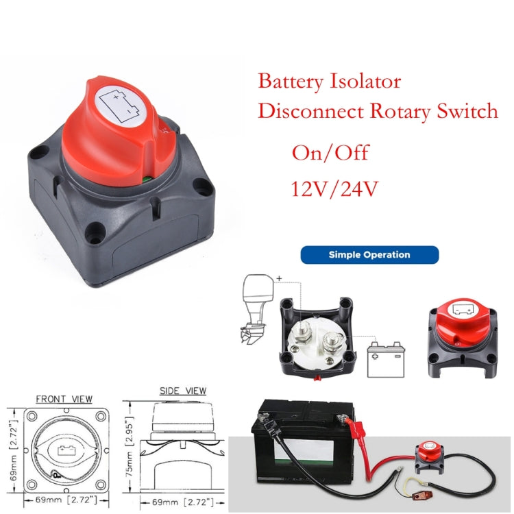 Car Auto RV Marine Boat Battery Selector Isolator Disconnect Rotary Switch Cut