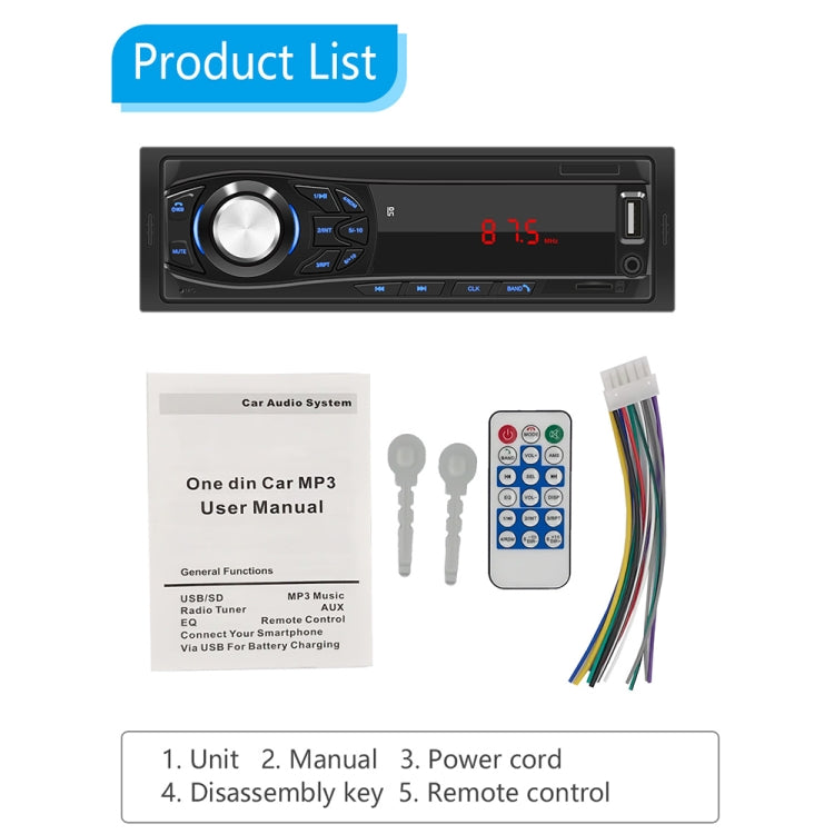 1030 Universal Car Radio Receiver MP3 Player, Support FM with Remote Control