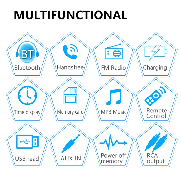 1030 Universal Car Radio Receiver MP3 Player, Support FM with Remote Control