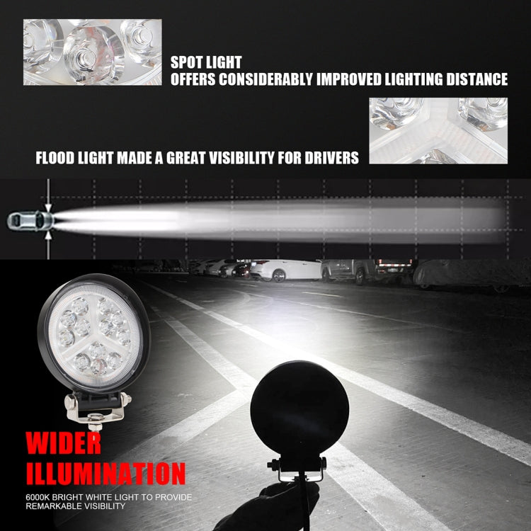 2 PCS 4 inch Round 3-line Herringbone DC10-30V / 15W / 6000K / 3000K / 1050LM Car Headlights Projector Lens Work Light