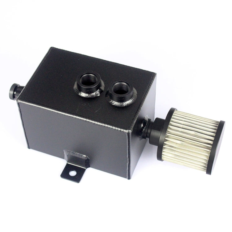 Universal Racing Aluminum Alloy Oil Catch Can with Air Filter Breather Tank, Capacity: 2L