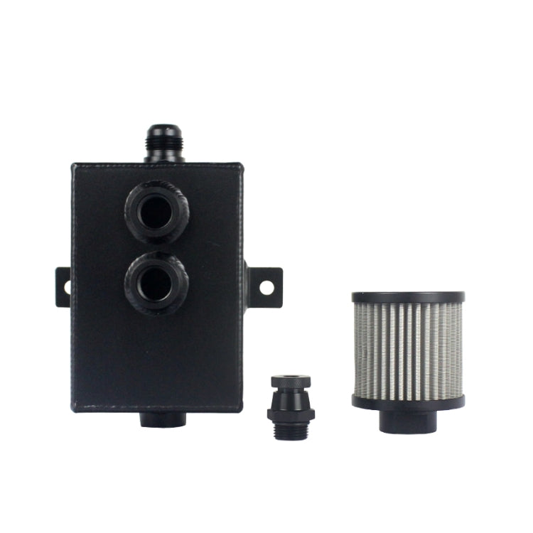 Universal Racing Aluminum Alloy Oil Catch Can with Air Filter Breather Tank, Capacity: 2L