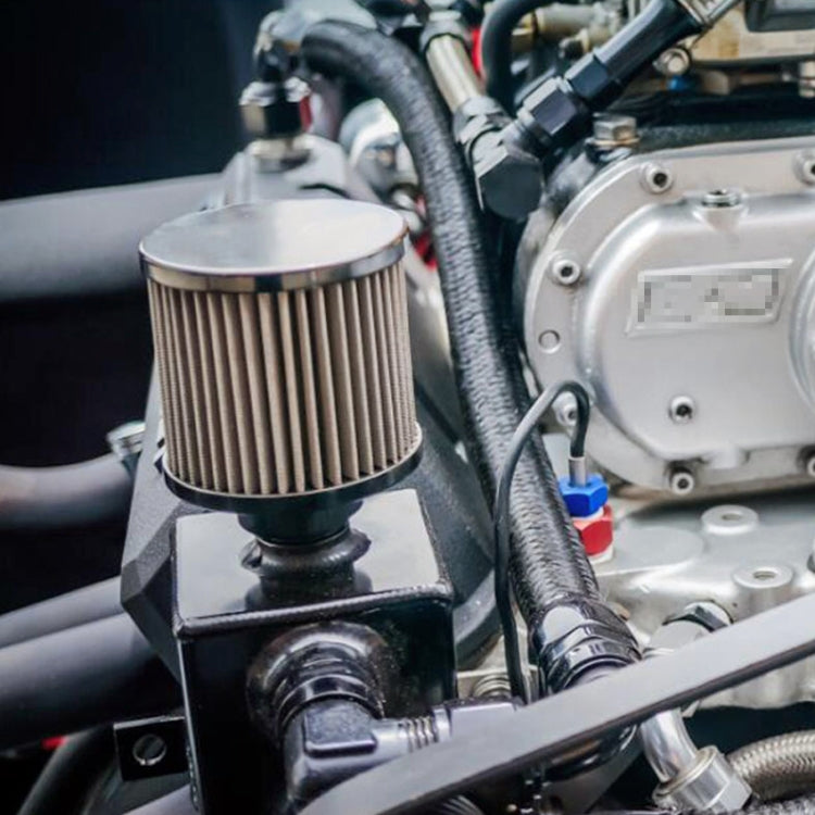 Universal Racing Aluminum Alloy Oil Catch Can with Air Filter Breather Tank, Capacity: 2L