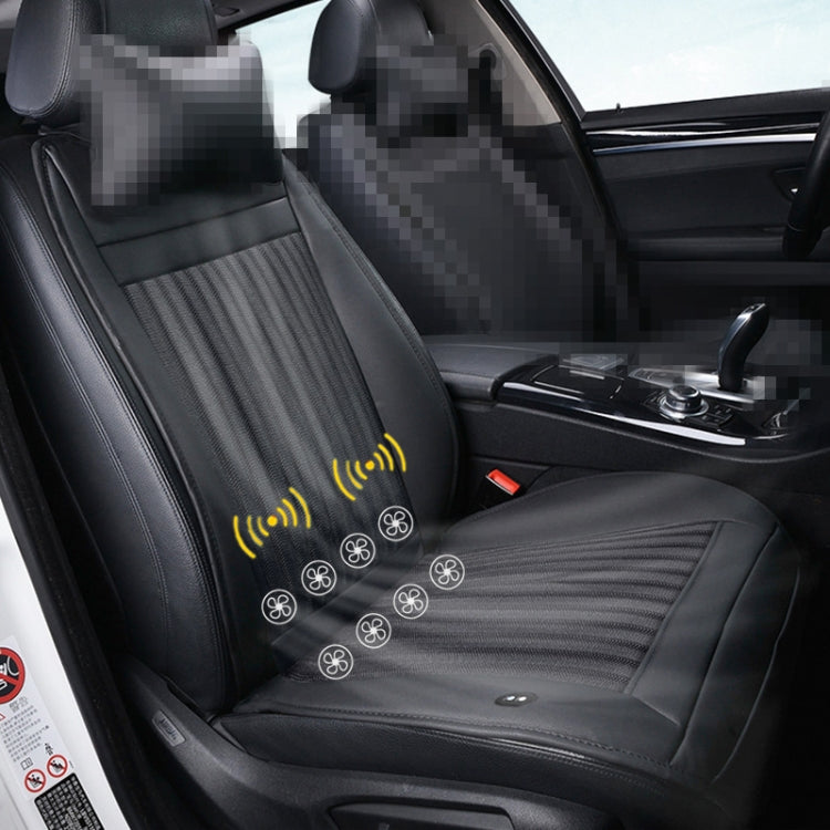 Car 12V Cushion Summer USB Breathable Ice Silk Seat Cover, Eight Fans + Ventilation and Refrigeration+ Massage