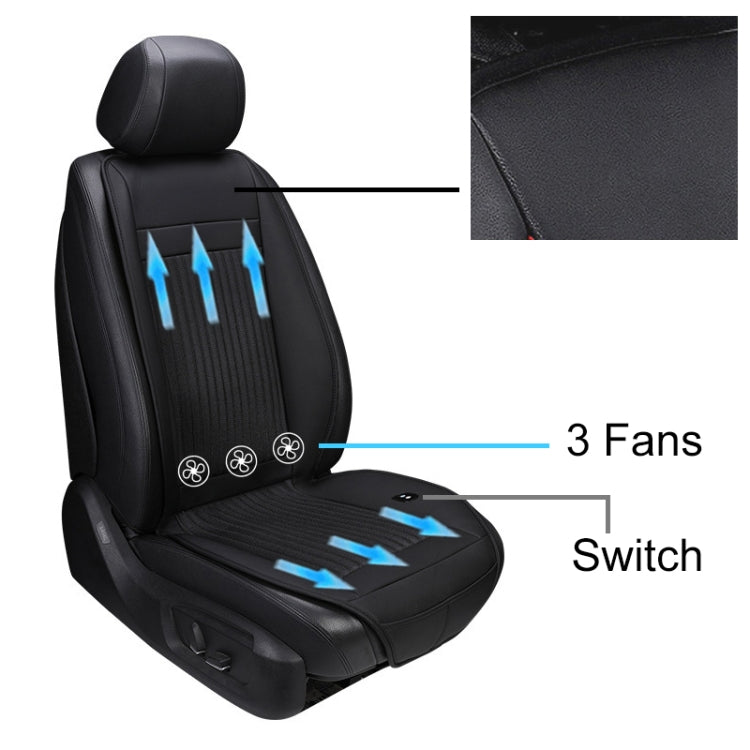 Car 12V Cushion Summer USB Breathable Ice Silk Seat Cover, Three Fans + Ventilation and Refrigeration