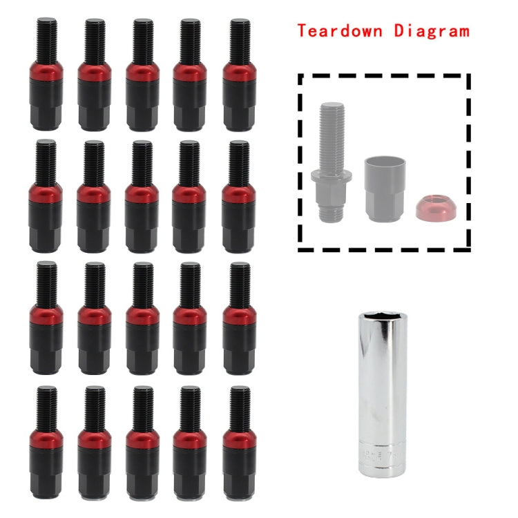 XH-AN005 Car Universal Modified Wheel M12 Reinforced Bolt 7075-T6 Forged Aluminum Alloy Reinforced Screw