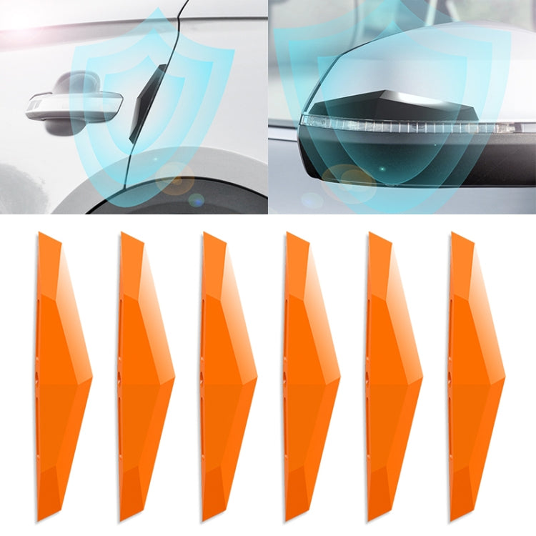 6 PCS Universal Car Screaming Bumper Door + Rearview Mirror Anti-collision Strip Protection Guards Plastic Trims Stickers