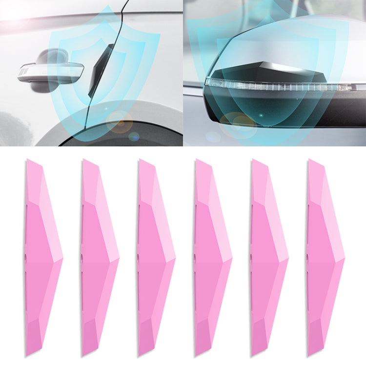 6 PCS Universal Car Screaming Bumper Door + Rearview Mirror Anti-collision Strip Protection Guards Plastic Trims Stickers