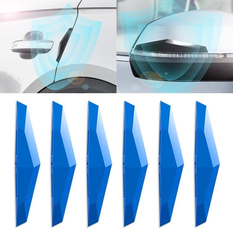 6 PCS Universal Car Screaming Bumper Door + Rearview Mirror Anti-collision Strip Protection Guards Plastic Trims Stickers
