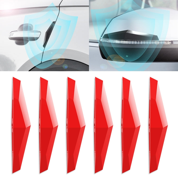 6 PCS Universal Car Screaming Bumper Door + Rearview Mirror Anti-collision Strip Protection Guards Plastic Trims Stickers