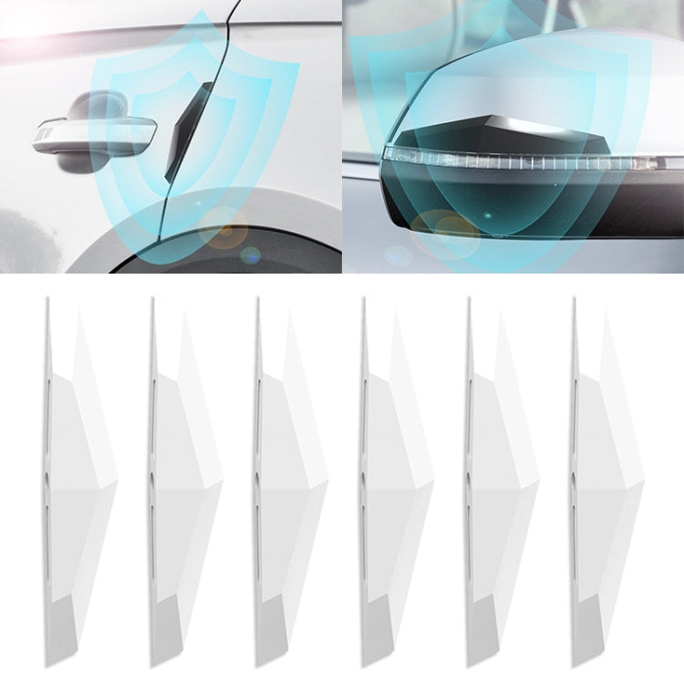 6 PCS Universal Car Screaming Bumper Door + Rearview Mirror Anti-collision Strip Protection Guards Plastic Trims Stickers