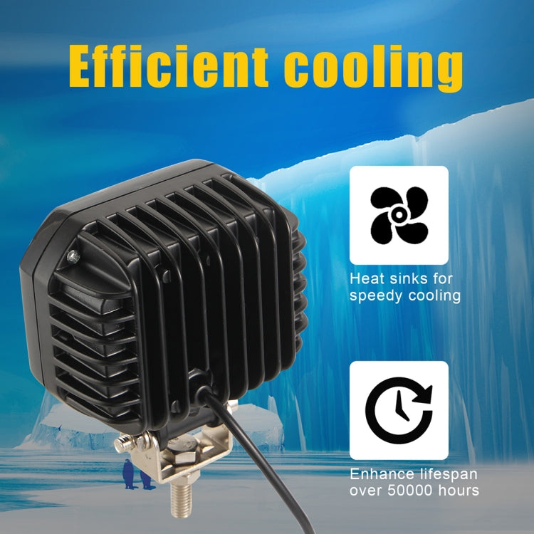 2 PCS Car 4 inch Square Spotlight Work Light with Angel Eyes