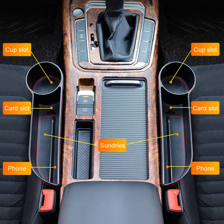 2 PCS Car Multi-functional Console Box Cup Holder Seat Gap Side Storage Box