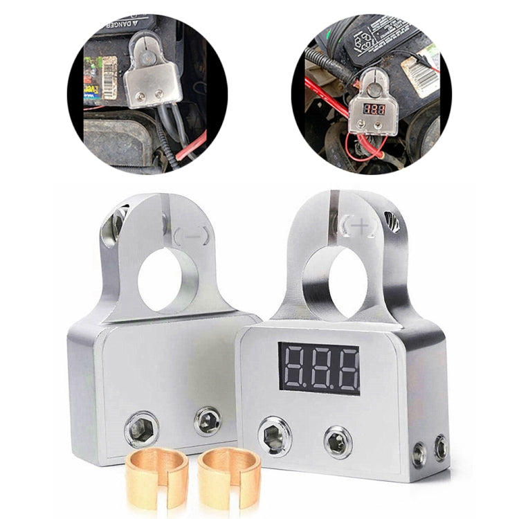 1 Pair Car Audio Modified Battery Connector Battery Terminal Connector with Voltmeter