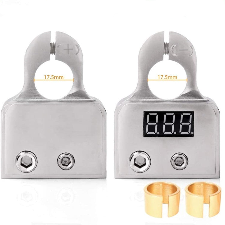 1 Pair Car Audio Modified Battery Connector Battery Terminal Connector with Voltmeter