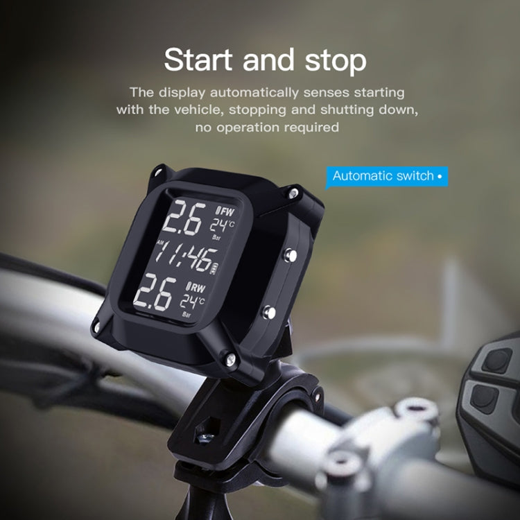 Universal Motorcycle Wireless High Precision TPMS Tire Pressure Alarm System External Tire Monitor
