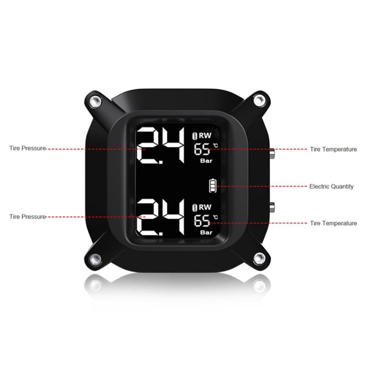 Universal Motorcycle Wireless High Precision TPMS Tire Pressure Alarm System External Tire Monitor
