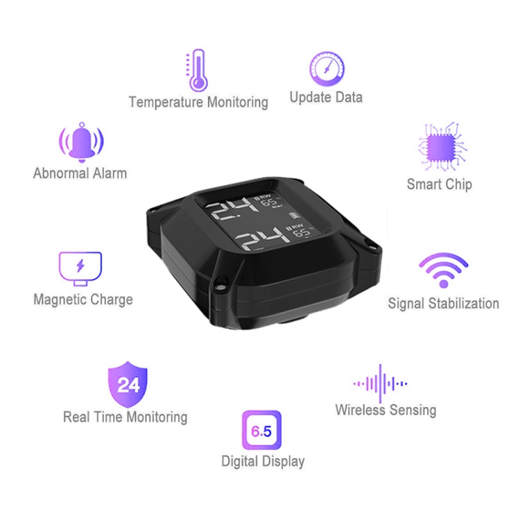 Universal Motorcycle Wireless High Precision TPMS Tire Pressure Alarm System External Tire Monitor
