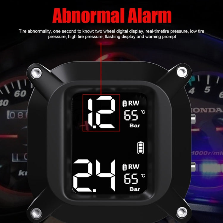 Universal Motorcycle Wireless High Precision TPMS Tire Pressure Alarm System External Tire Monitor