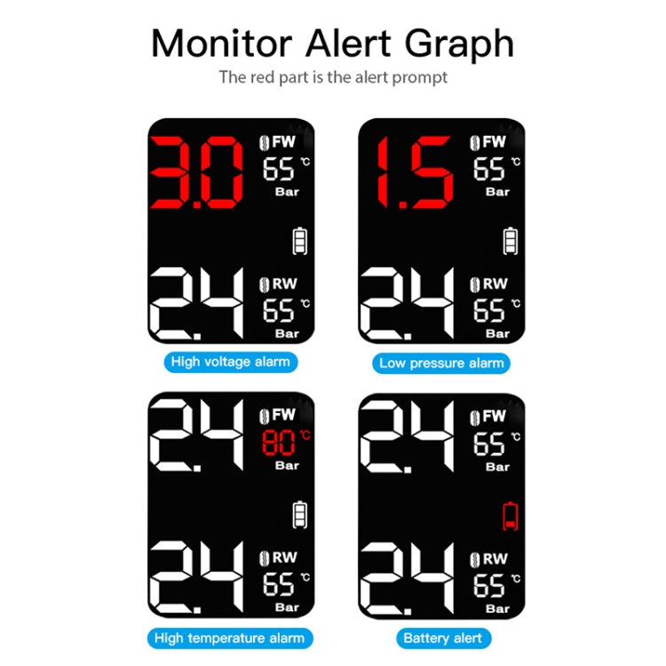 Universal Motorcycle Wireless High Precision TPMS Tire Pressure Alarm System External Tire Monitor