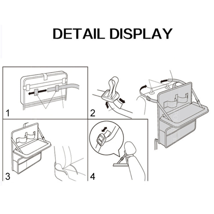 Oxford Cloth Car Auto Back Seat Folding Table Drink Food Cup Tray Holder Stand Desk Multi-purpose Travel Dining Tray
