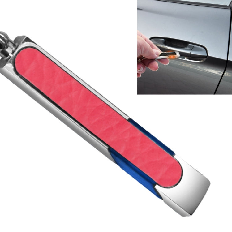 All Copper Polished Leather LED Neon Lamp Anti-static Keychain For Car