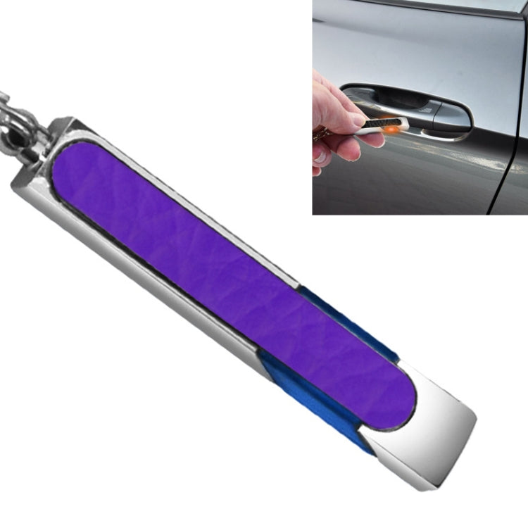 All Copper Polished Leather LED Neon Lamp Anti-static Keychain For Car