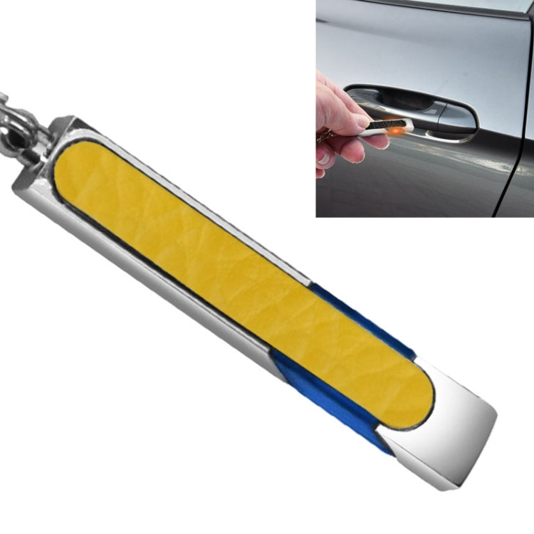 All Copper Polished Leather LED Neon Lamp Anti-static Keychain For Car