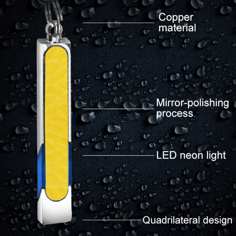 All Copper Polished Leather LED Neon Lamp Anti-static Keychain For Car