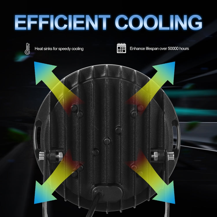 48W 7 inch Car Round Spotlight Work Light Floodlight + Spotlight