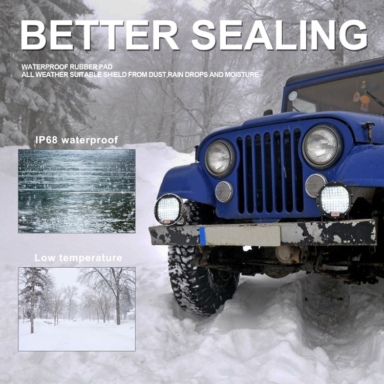 48W 7 inch Car Round Spotlight Work Light Floodlight + Spotlight