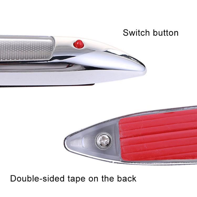 Car Shark Gill Warning Lights Solar Decorative Lights Car Door Anti-collision Rear-end Collision LED Dlashing Lamp