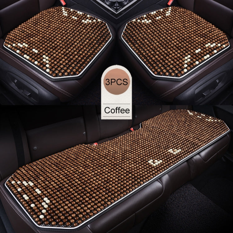 3 in 1 Summer Car Cushion Wooden Lumbar Cushion Backrest Lumbar Support Seat Mat Set