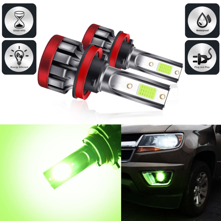 2 PCS EV19 H11 / H8 DC9-30V 8W 3000LM IP68 Car Fog Lights (Lime Light)